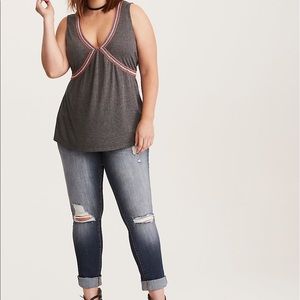 torrid Tops - Torrid GREY EMBROIDERED TANK torrid Tops - Torrid GREY EMBROIDERED TANK